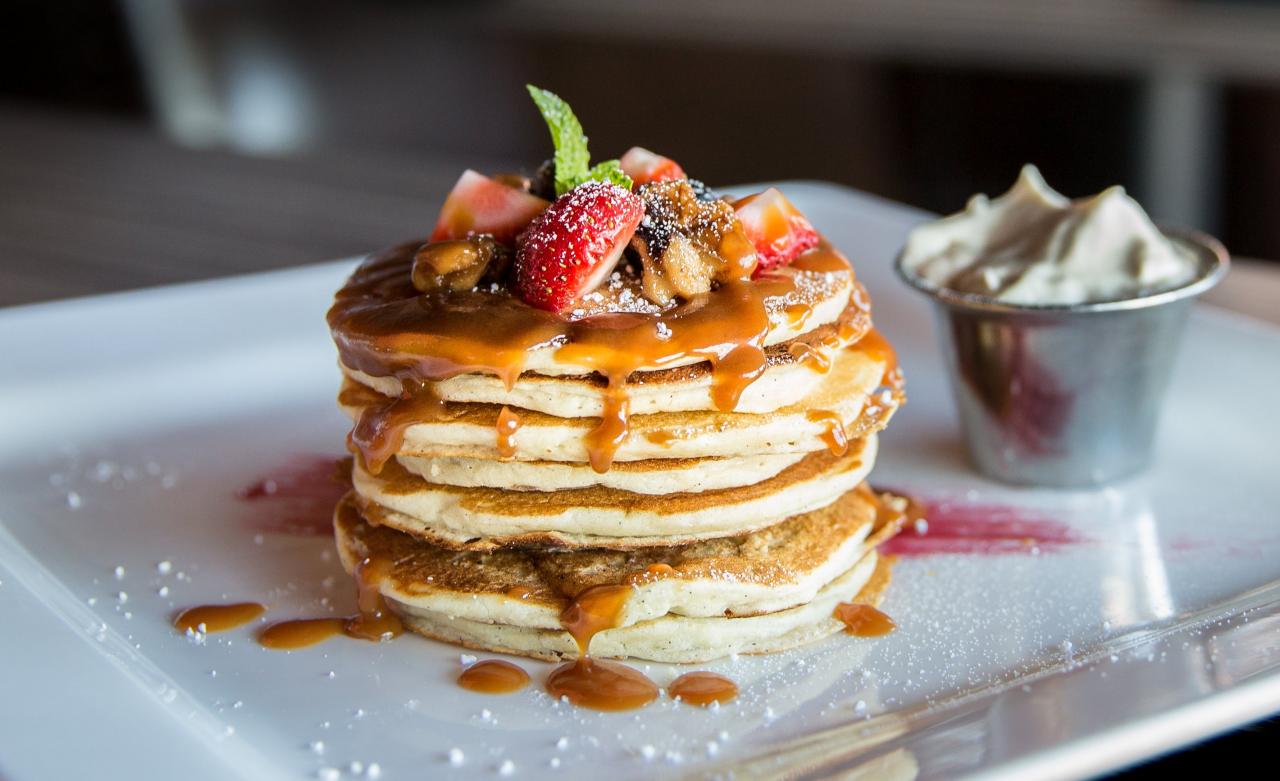 Pancake With Sliced Strawberry Stock Photo